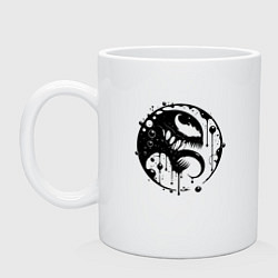 Кружка керамическая Профиль Вкнома в круге, цвет: белый