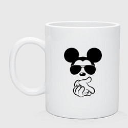 Кружка керамическая Микки Маус в очках - для пары, цвет: белый
