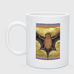 Кружка керамическая Страдающее средневековье летучая мышь мем, цвет: белый