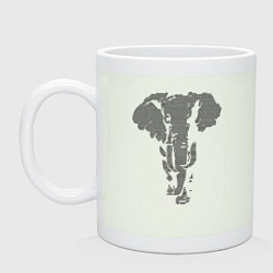 Кружка керамическая Африканский слон пуантель, цвет: фосфор