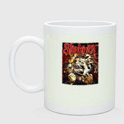 Кружка керамическая Слипкнот маски, цвет: фосфор
