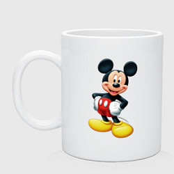 Кружка керамическая Микки - мышь, цвет: белый