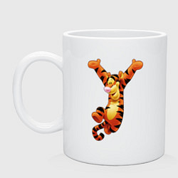 Кружка керамическая Винни пух - Тигруля, цвет: белый