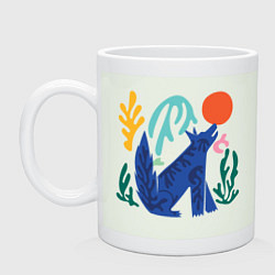 Кружка керамическая Лоскутный волк, цвет: фосфор