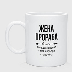 Кружка керамическая Жена прораба моя карьера, цвет: белый