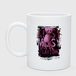 Кружка керамическая Кисси Мисси из Poppy Playtime, цвет: белый