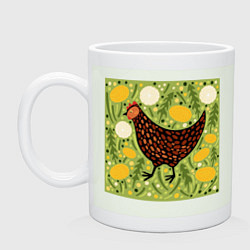 Кружка керамическая Курочка ряба, цвет: фосфор