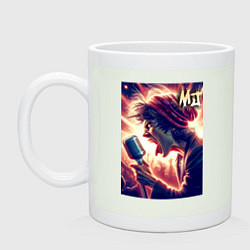 Кружка керамическая Mick Jagger is vocalist of the Rolling Stones, цвет: фосфор