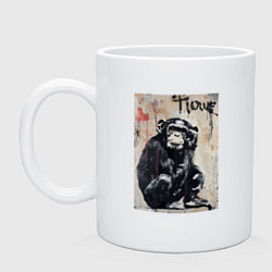 Кружка керамическая Style monkey, цвет: белый