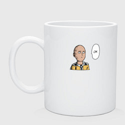 Кружка керамическая Ванпанчмен ок, цвет: белый