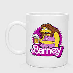 Кружка керамическая Barney with beer, цвет: белый