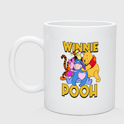 Кружка керамическая Winnie Pooh hugs, цвет: белый