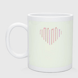 Кружка керамическая Любовь на сердце, цвет: фосфор