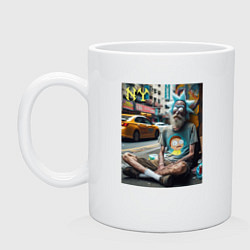 Кружка керамическая Rick Sanchez is a hippie from New York, цвет: белый