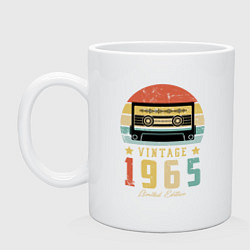 Кружка керамическая Винтаж 1965 год, цвет: белый
