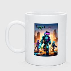 Кружка керамическая Minecraft - cyberpunk ai art fantasy, цвет: белый