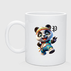 Кружка керамическая Funny panda cub - anime, цвет: белый