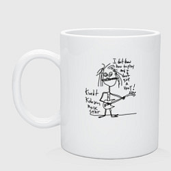 Кружка керамическая Нирвана - рисунок черный, цвет: белый