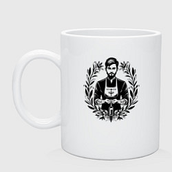 Кружка керамическая Фармацевт в цветочном ореоле, цвет: белый