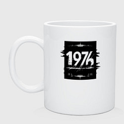 Кружка керамическая Черный квадрат 1976, цвет: белый