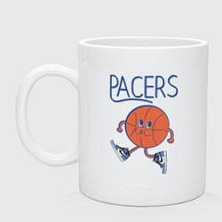 Кружка керамическая Pacers little ball, цвет: белый