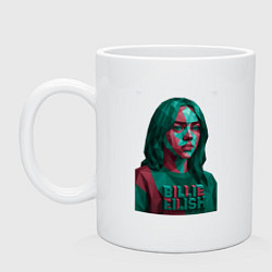 Кружка керамическая Билли Айлиш из объемных элементов, цвет: белый