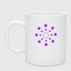 Кружка керамическая Звезды кругом, цвет: белый