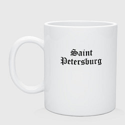Кружка керамическая Saint Petersburg - Russia, цвет: белый