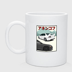 Кружка керамическая Lancer Evolution IX Турбо Легенда JDM, цвет: белый