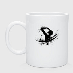 Кружка керамическая Плывущая девушка, цвет: белый