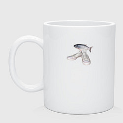 Кружка керамическая Крутая рыба, цвет: белый