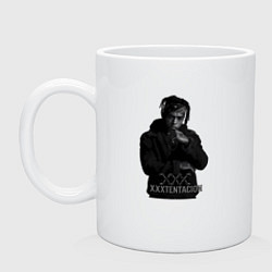 Кружка керамическая XXXTentacion грустный, цвет: белый