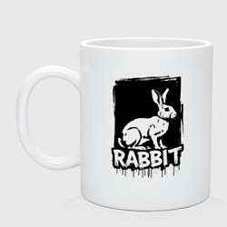 Кружка керамическая Кролик в стиле граффити, цвет: белый
