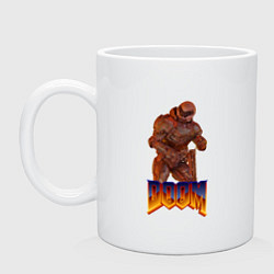 Кружка керамическая Doom солдат, цвет: белый