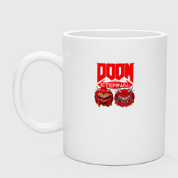 Кружка керамическая Doom кака демон, цвет: белый