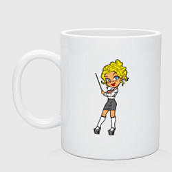 Кружка керамическая Училка блондинка, цвет: белый