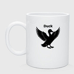 Кружка керамическая Утка на взлете, цвет: белый