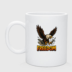 Кружка керамическая Freedom - орел, цвет: белый