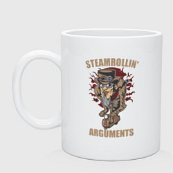 Кружка керамическая Steamrollin, цвет: белый