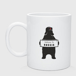 Кружка керамическая Россия добро пожаловать, цвет: белый