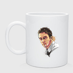 Кружка керамическая Эдвард Нортон Бойцовский клуб, цвет: белый