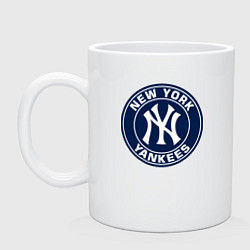 Кружка керамическая New York Yankees - baseball team logo, цвет: белый