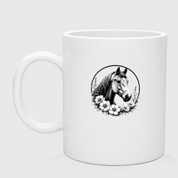Кружка керамическая Нежность гривы, цвет: белый