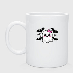 Кружка керамическая Готическое очарование - приведение, цвет: белый