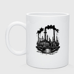 Кружка керамическая Индустриальный рассвет, цвет: белый