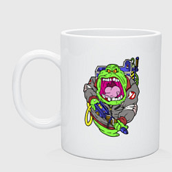 Кружка керамическая Ghostbusters - Лизун охотник, цвет: белый