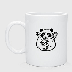 Кружка керамическая Милая панда в пакете, цвет: белый