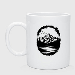 Кружка керамическая Река в горах Алтая, цвет: белый