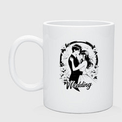 Кружка керамическая Свадьба аниме, цвет: белый