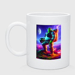 Кружка керамическая Космонавт Шрек на похожей планете, цвет: белый